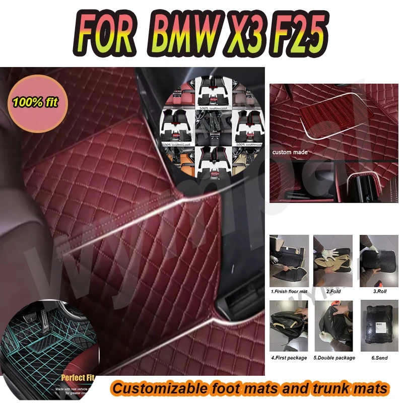 

LUXURY Custom Automotive Car Floor Mats For BMW X3 F25 2011 2012 2013 2014 2015 Auto Luxury Leather