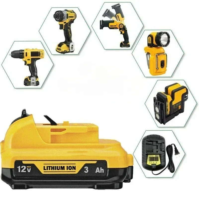 Замена литий-ионной батареи 12 В 3,0 Ач 10,8 В для DeWalt DCB120 DCB123 DCB122 DCB127 DCB124 DCB121