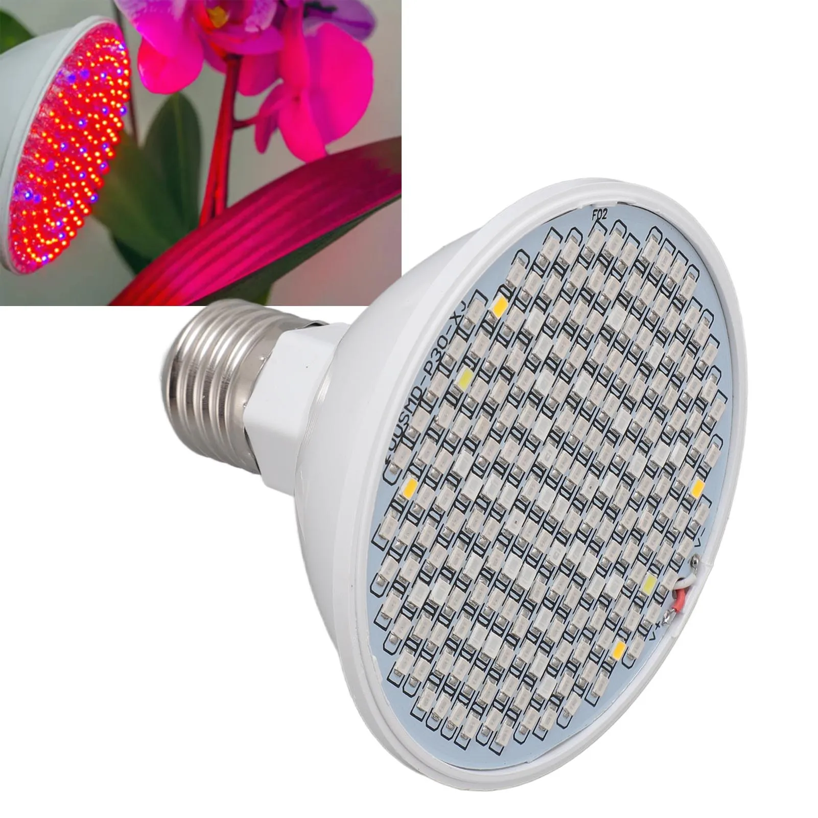 8W Indoor Plant Lamp Bulb 200 LED Heat Dissipation Full Spectrum Plant Grow Light Bulb For Home Greenhouse 110-220V