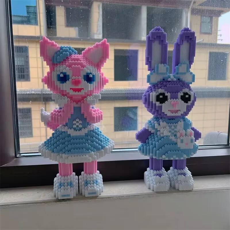 Cartoon the Blue Dress Bunny and the Fox Building Block Anime Assemble Action Model Zabawki dla dzieci Klocki DIY Prezent urodzinowy Nowy