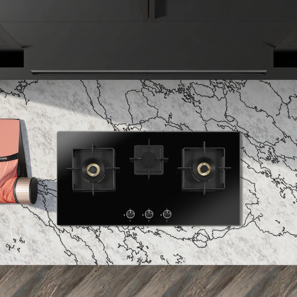 

Заводская цена кухонной техники, встроенная умная газовая плита для приготовления пищи со стеклянной панелью для дома