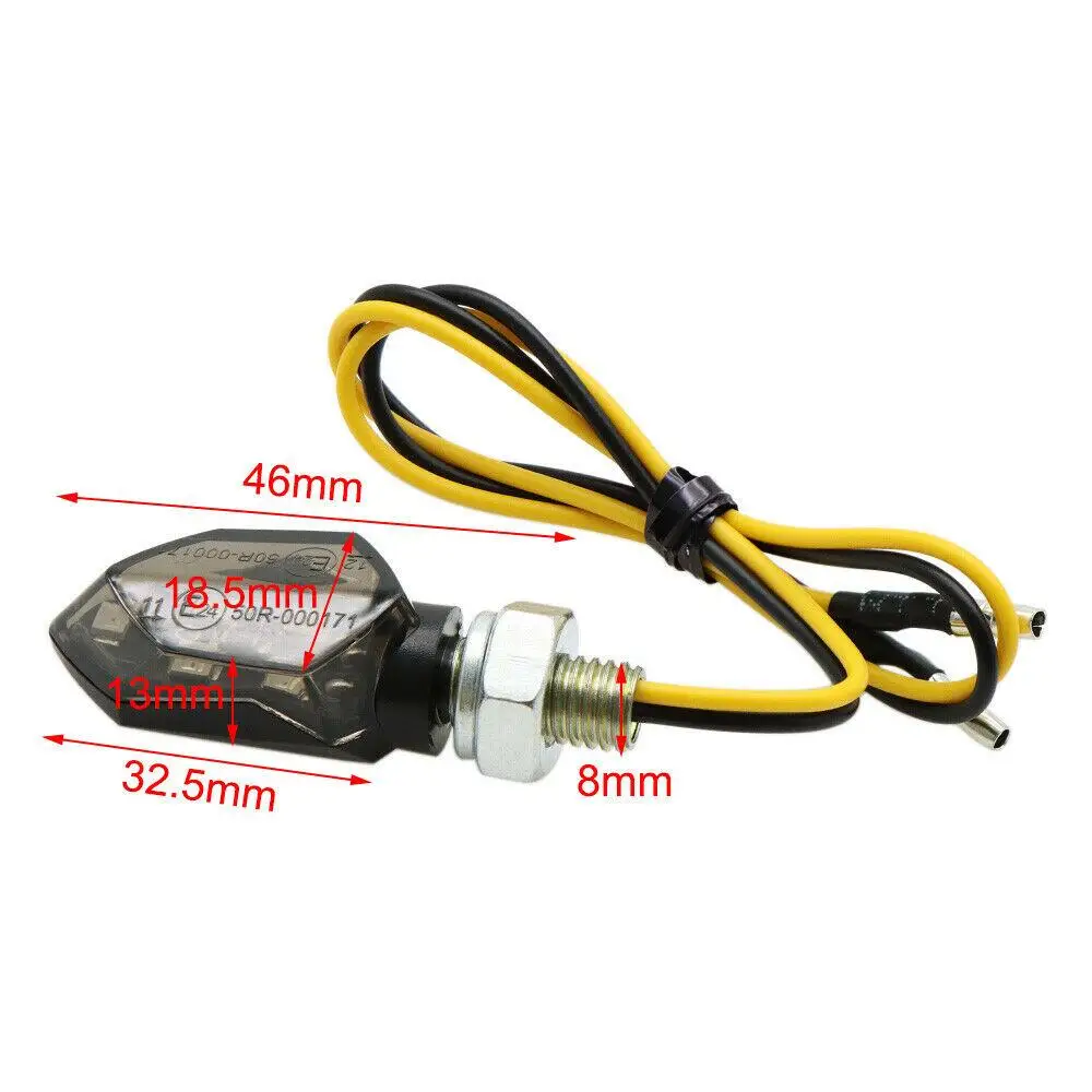 2pcs Mini Universal Motorcycle LED Turn Signal Indicators Light Amber Blinker Led Motorbike Super Bright Lamp