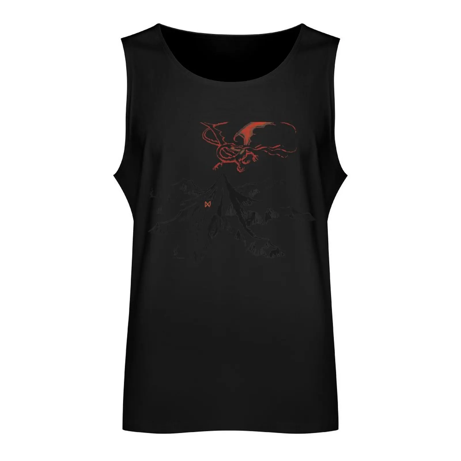 Red Dragon Above A Single Solitary Peak - Fan Art Tank Top sleeveless vests sleeveless gym shirt man fitness