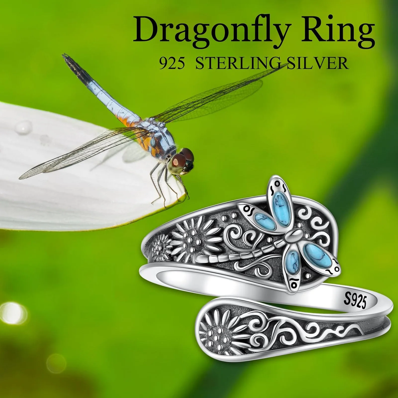 

Open Ring With Dragonfly Ornament Hand Decoration Personalized Ring for Outgoing Dress Matching