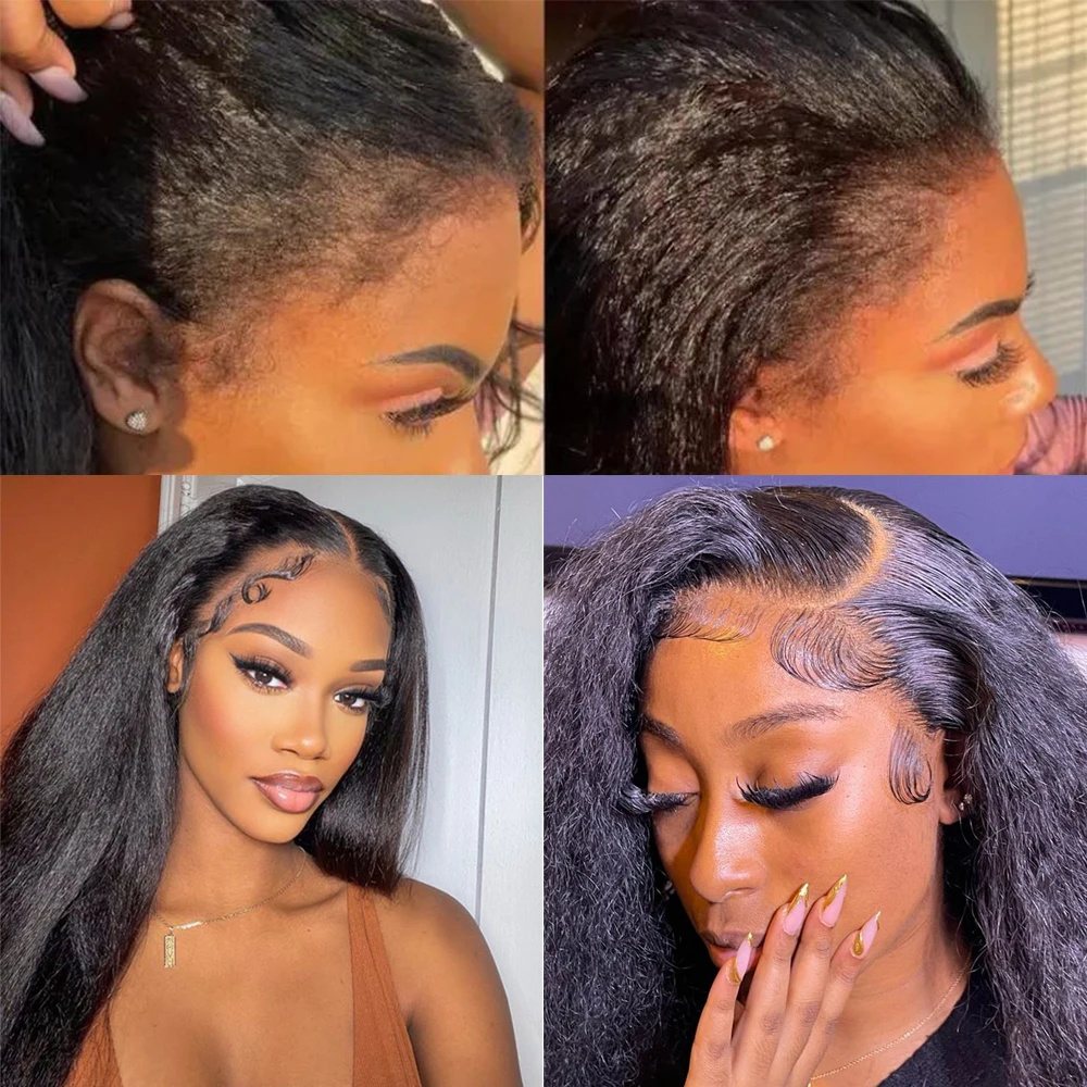 縮毛矯正ストレート13x6レースフロント人毛ウィッグ 女性用 ブラジル産バージンヘア 焼きストレート 透明レースフロント カールウィッグ