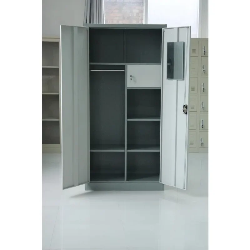 Stroge Locker CC-MS Double Doors with A Mirror and A Safe Box Knock-down Construction