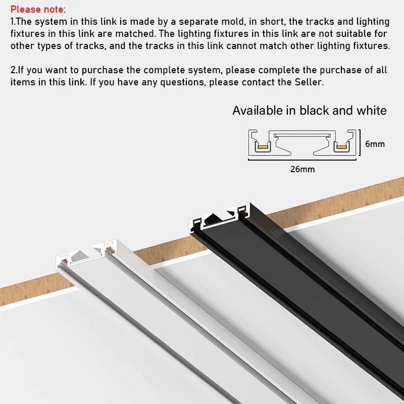 Modern Ultra-thin Magnetic Track Lights 48V Surface Mounted Ceiling Rail Spotlight 6mm Track System Without Main Lighting Series