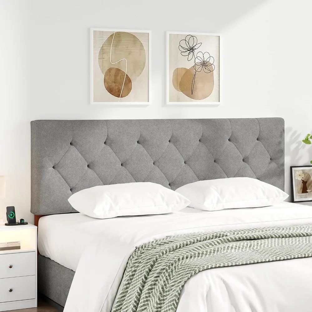 

Upholstered Headboard Queen Size, Queen Headboard Only for Bed Frame from 49”-62”, Adjustable Height Queen Headboard with Durabl