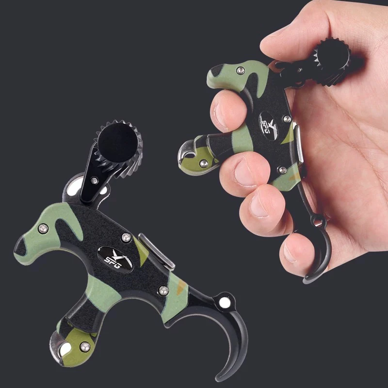 

Archery Compound Bow Release Aids Aluminum Alloy Handed Grip Caliper TOOL 3Finger/4Finger Switch Adjustable Shooting Accessories
