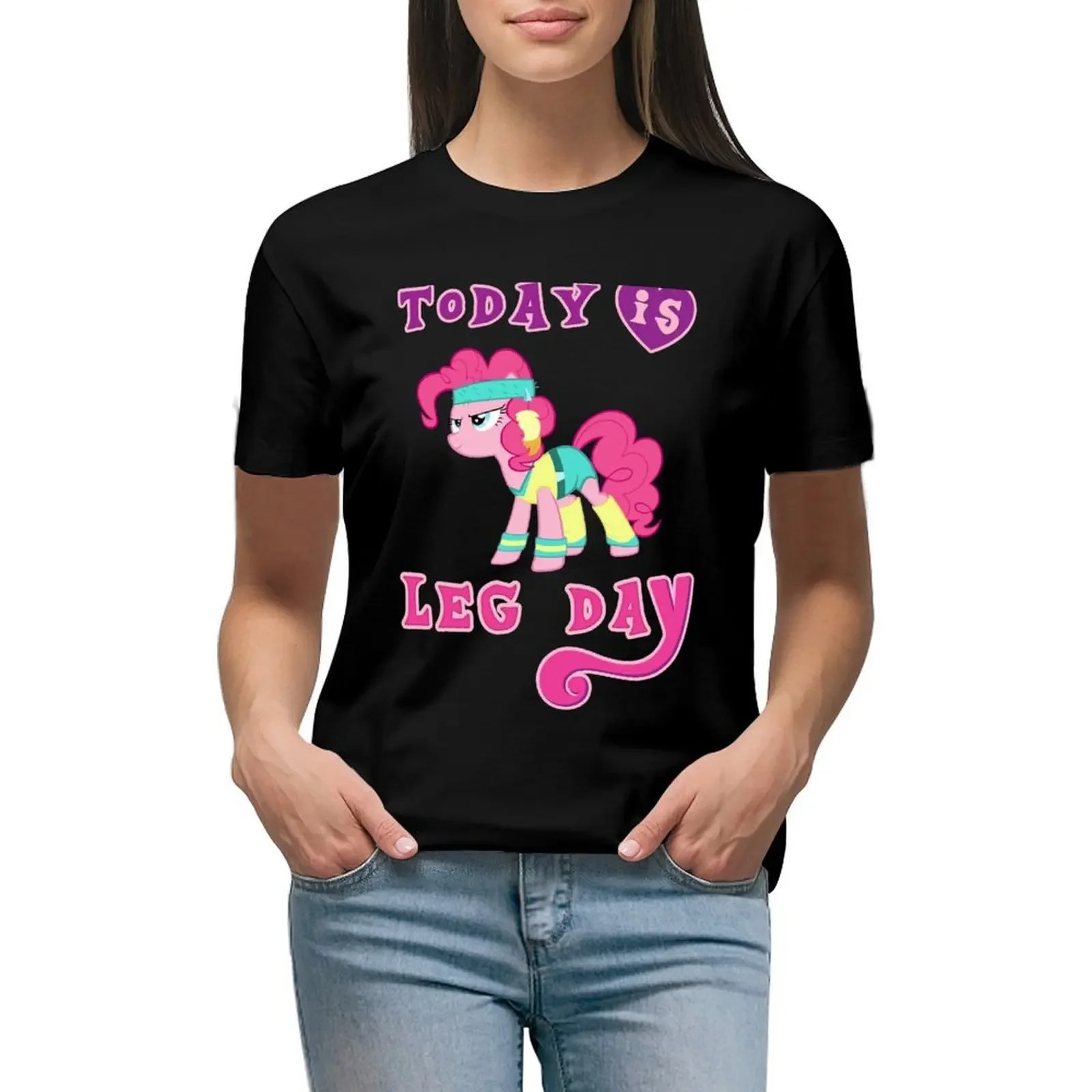 

Today Is Leg Day Gym Motivation Pony Fitness T-Shirt tees sweat animal print shirt for girls workout shirts for Women loose fit