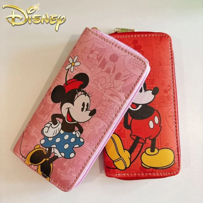 Disney New Women's Wallet Luxury Brand Couple Fashion Wallet Cartoon Cute Long Women's Wallet Multiple Card Slots Large Capacity
