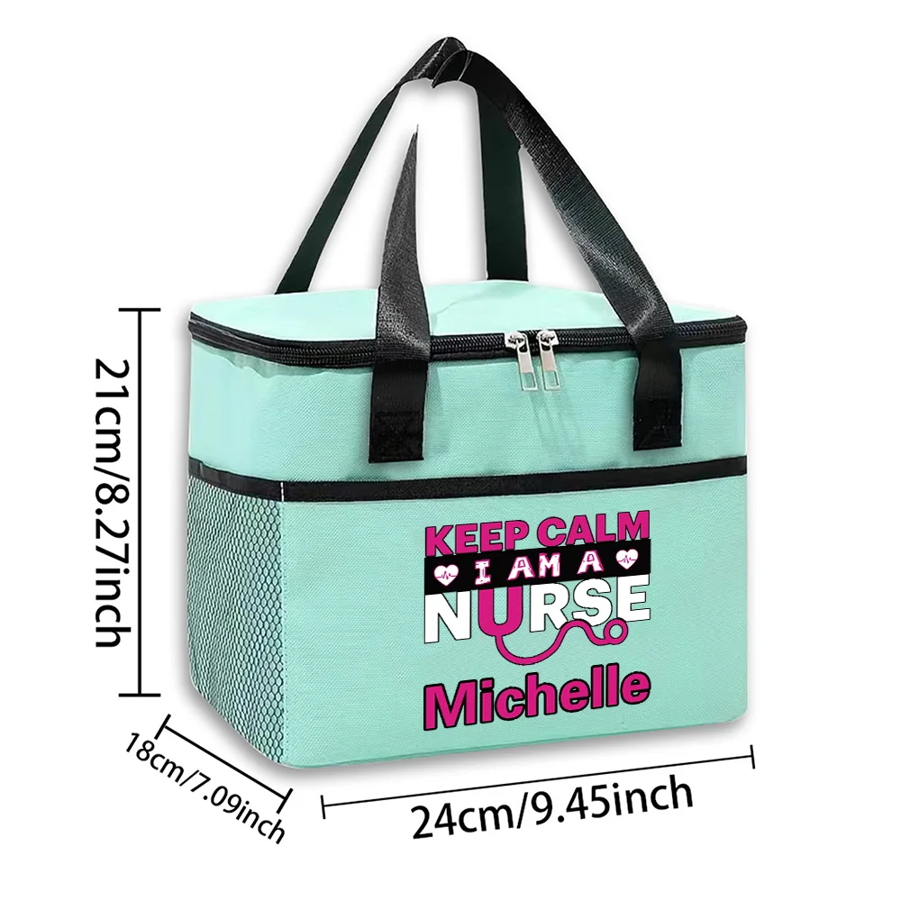 Personalized Customized Picnic Ice Pack Square Lunch Bag Portable Out Thick Aluminum Foil.