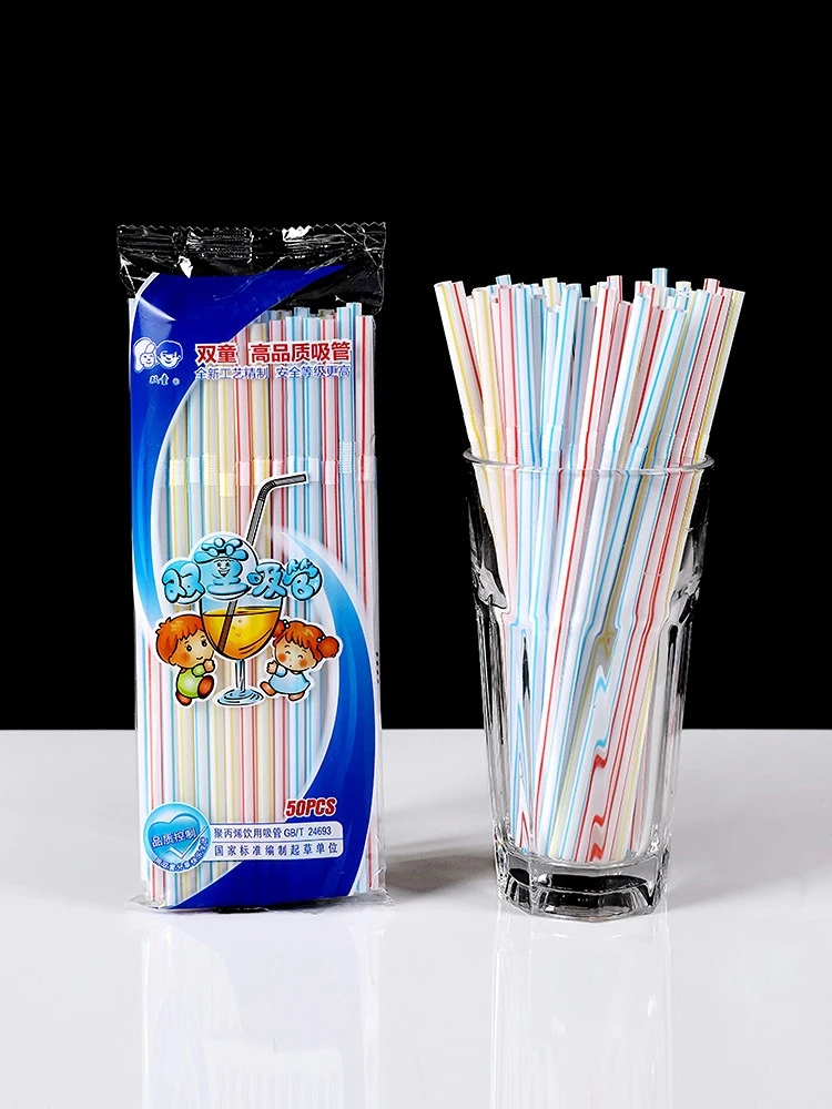 500 Pcs Disposable Straws Flexible Pregnant Women's Pearl Milk Tea Bean Milk Drink Color Thin Straw for Postpartum Children