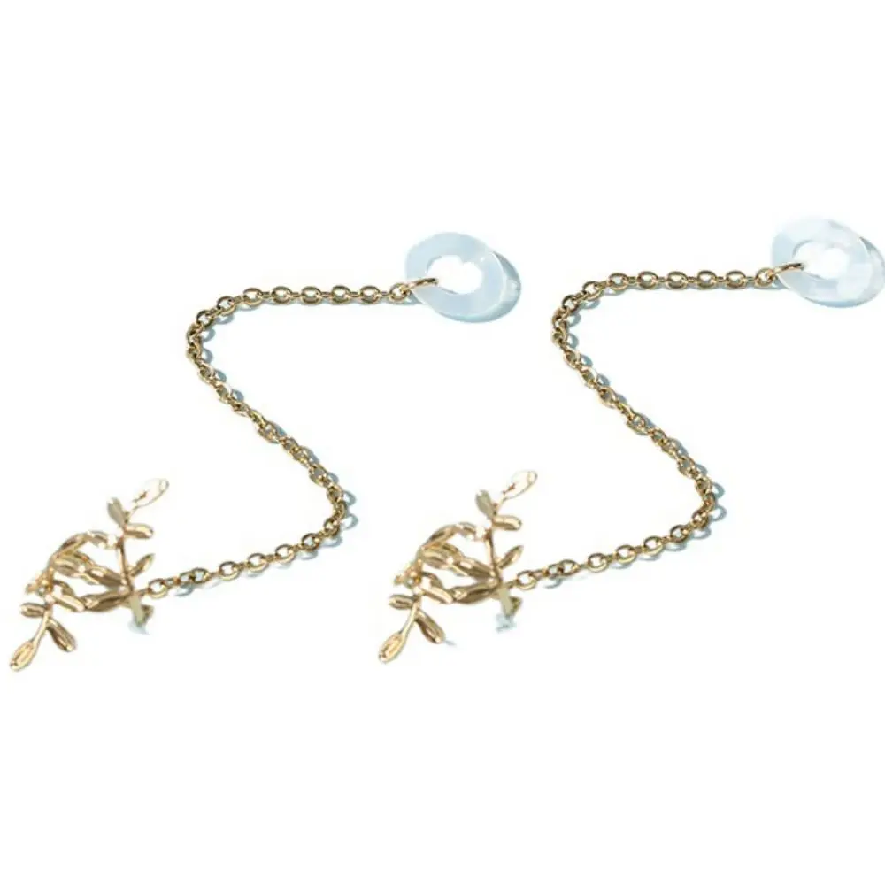2pcs/pair Hollow Out Anti-Lost Earphone Clip Leaf Ear Decor Bluetooth Headphone Chains