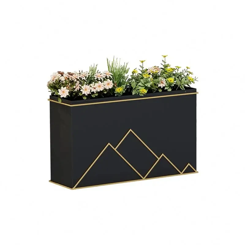 Customize.Customized Wrought Iron Outdoor Flower Box Commercial Street Outdoor Flower Trough Cafe Exterior Flower Bed Combinatio