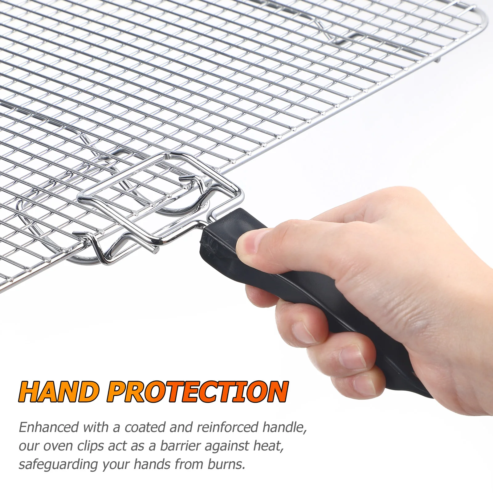 

2pcs Oven Tray Clip Heavy Duty Heat Resistant Baking Tray Clamp For Grill Rack Pull Tool Toaster Oven Accessories