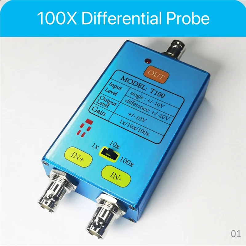 

10M Bandwidth Oscilloscope Differential Gain Split Probes Weak Electrical Signal Measurement Tool 100X Signals Amplifier