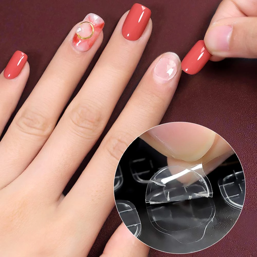 240Pcs Double Sided Glue Nail Sticker Clear Jelly Gel Waterproof Breathable For Press On Fake Nail Tips  Adhesive Nail Glue Tips