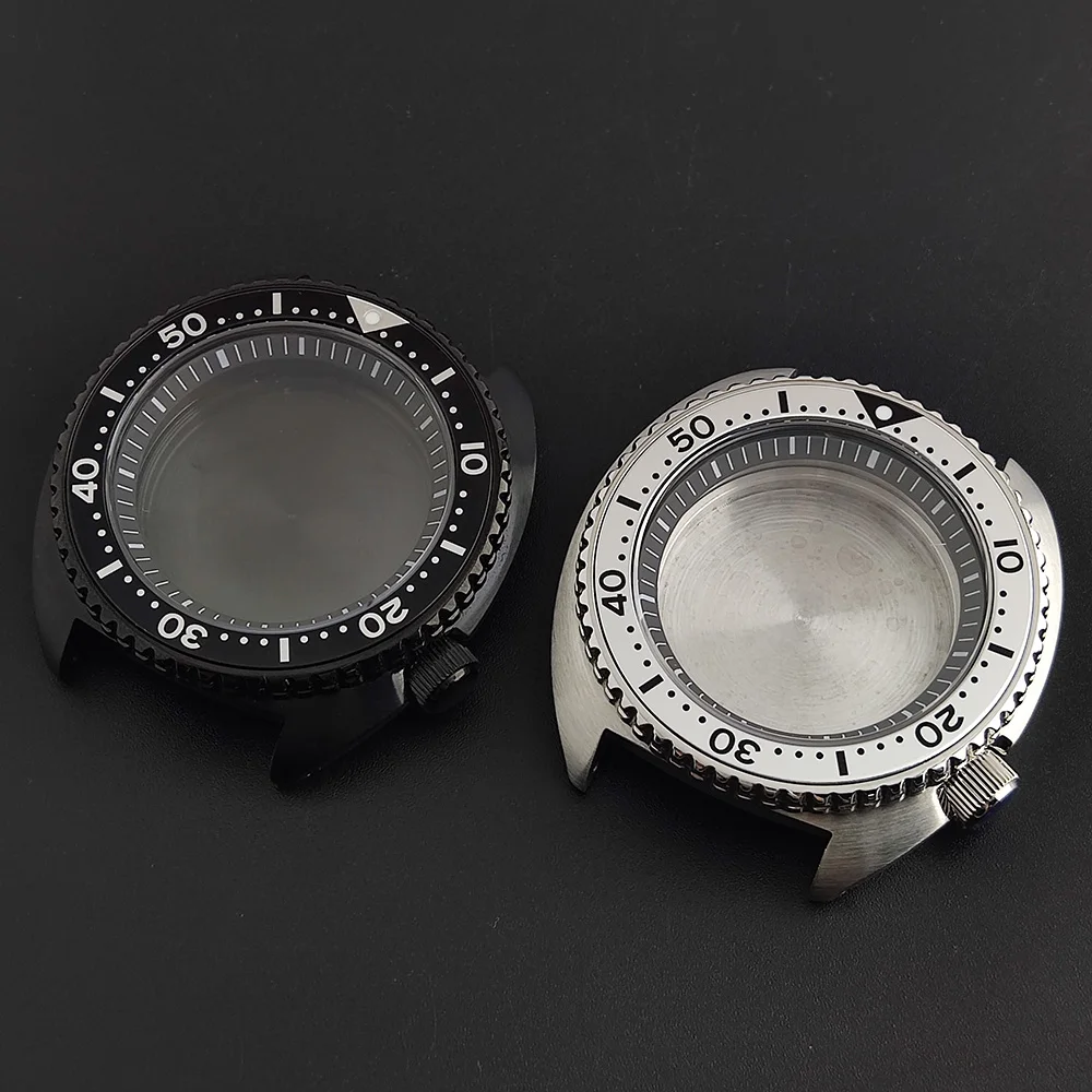 42.5mm case NH35 NH36 Case black silver watch case sapphire glass black chapterring fit NH35/36 movement watch replacement parts