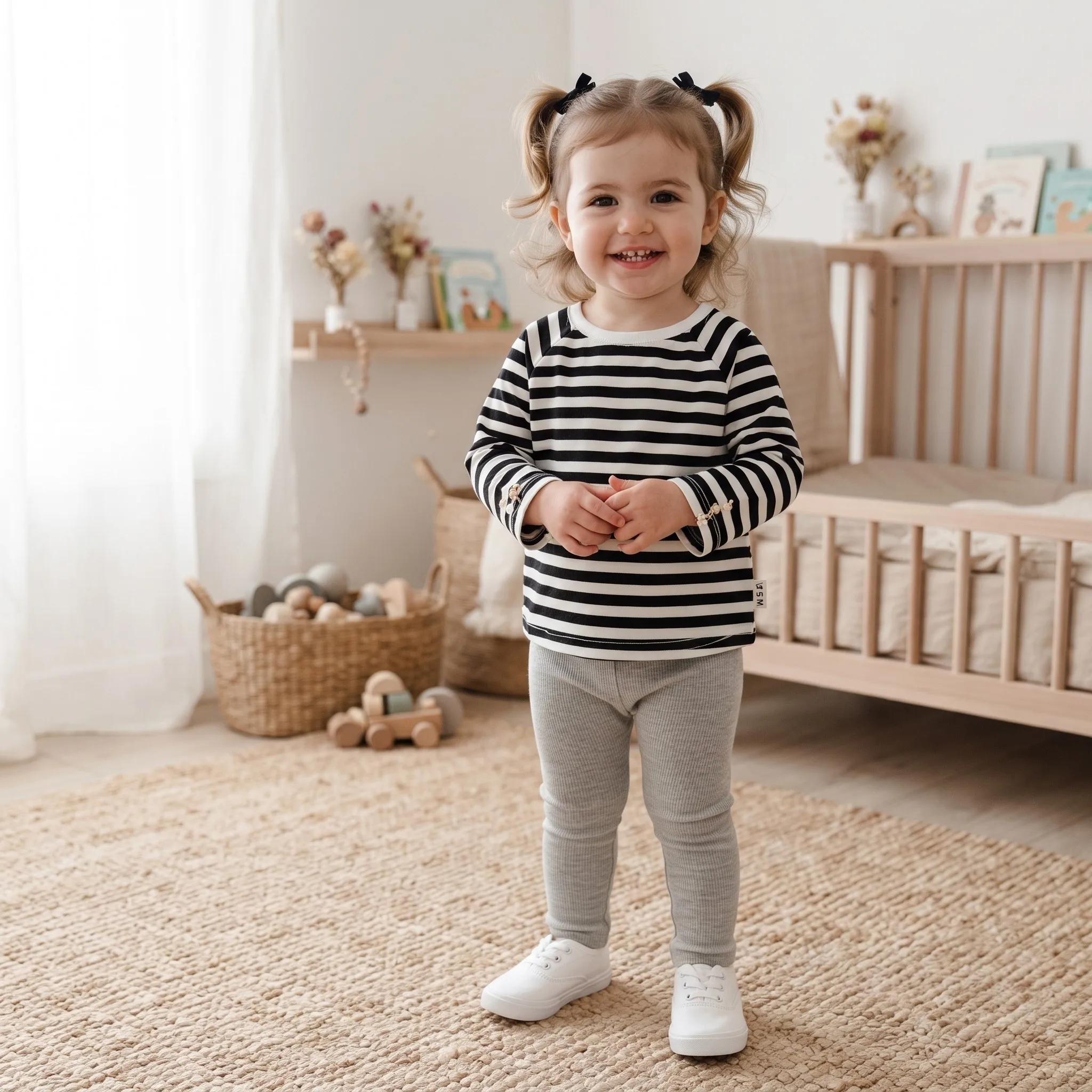 Unisex Baby Boy Clothes 3‑Pcs Striped Raglan Long Sleeve T‑Shirt Set, Infant Henley Collar Stretch Base Top