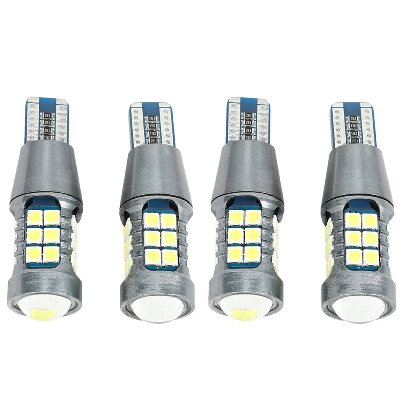 

4Pcs Car Ledbulb Turn Signal 3030 27SMD T15 Reversing Light Decoding Brake Light Car Spare Bulb Light Black And White