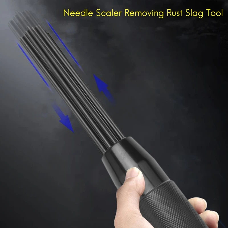 New Needle Scaler Removing Rust Slag Tool Air Pneumatic Rust Corrosion Slag Remove Deburring Cleaning Tool With 12X Needles