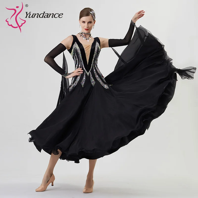 

B-22135 Новое международное стандартное платье для бальных танцев на заказ, высококачественные жемчужные шелковые платья для бальных танцев на продажу