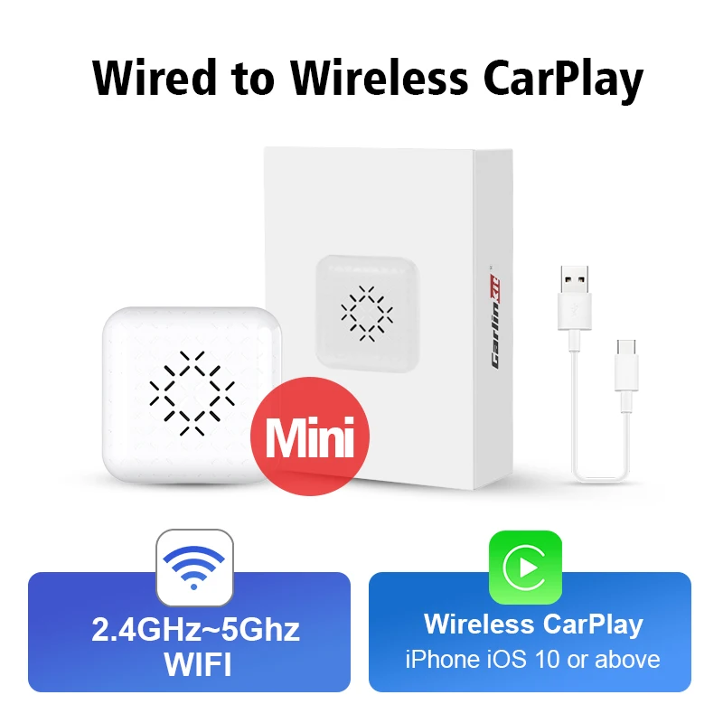 Carlinkit 3.0 Mini Carplay Draadloos voor Toyota Mazda Nissan Camry Suzuki Subaru Citroen Audi Mercedes Kia IOS15 voor Spotify BT