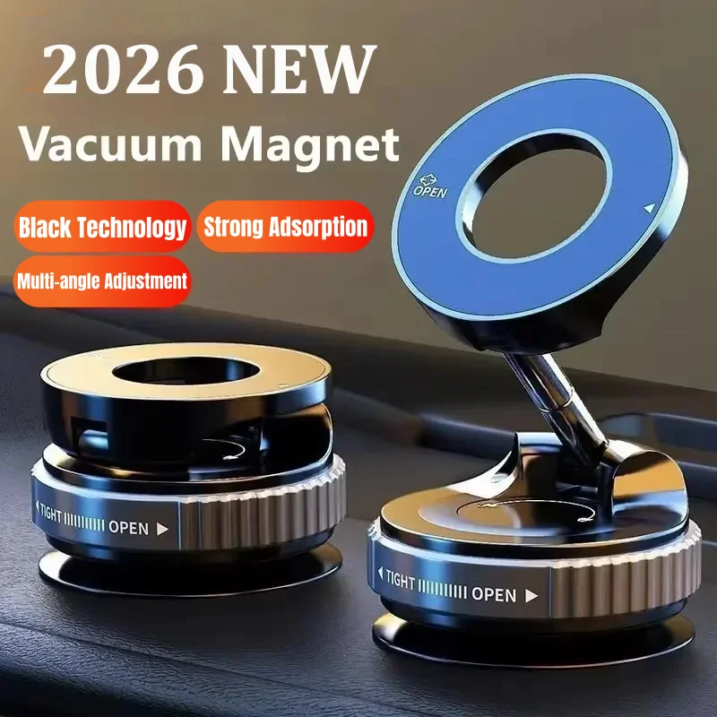 

Новый вакуумный магнитный держатель для телефона с регулировкой под углом 360° ° Мощный магнитный складной держатель для телефона для ванной/автомобиля 2026