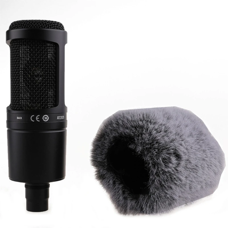 Outdoor Artificial Fur Wind Microphone Cover Muff Windscreen For AT2020 Reduce Wind Noise Accessory