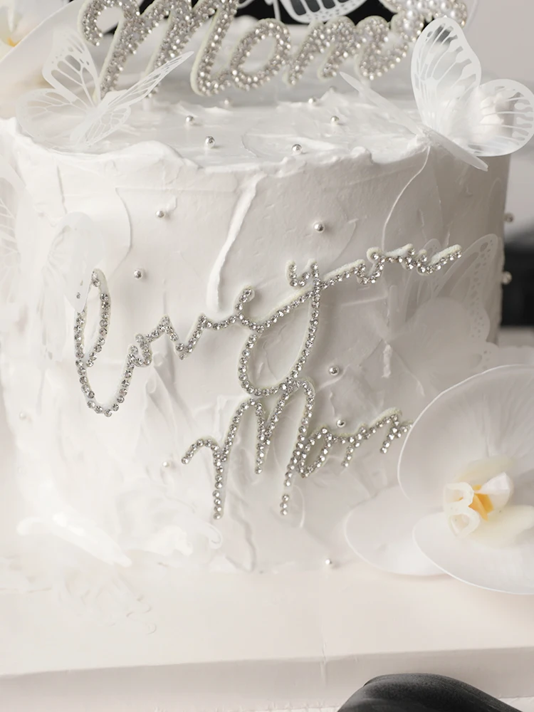 9/10pcs/set Butterfly Cake Topper White Simulation Butterflies for Wedding Mom Baby Shower Happy Birthday Party Cake Decorations