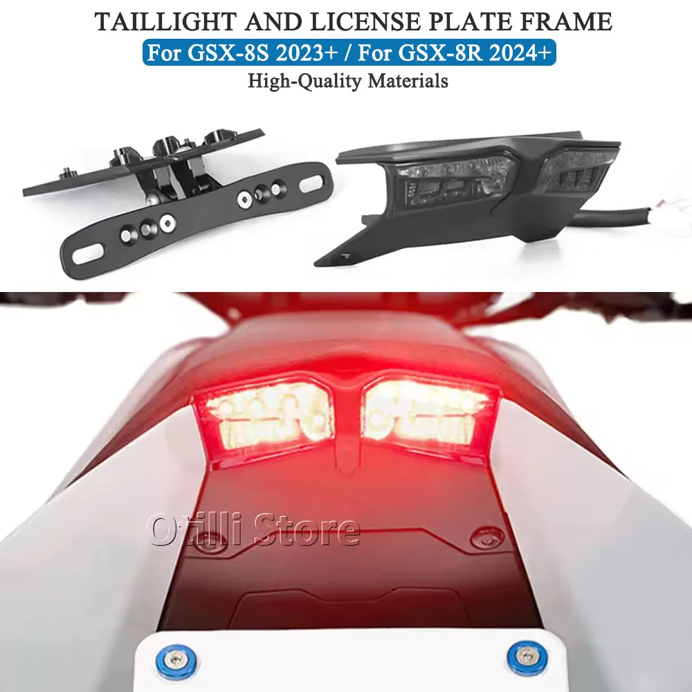 

2023 2024 2025 GSX 8S Tail Tidy Fender Eliminator Kit For Suzuki GSX-8R GSX-8S GSX8R GSX8S License Plate Bracket LED Turn Signal