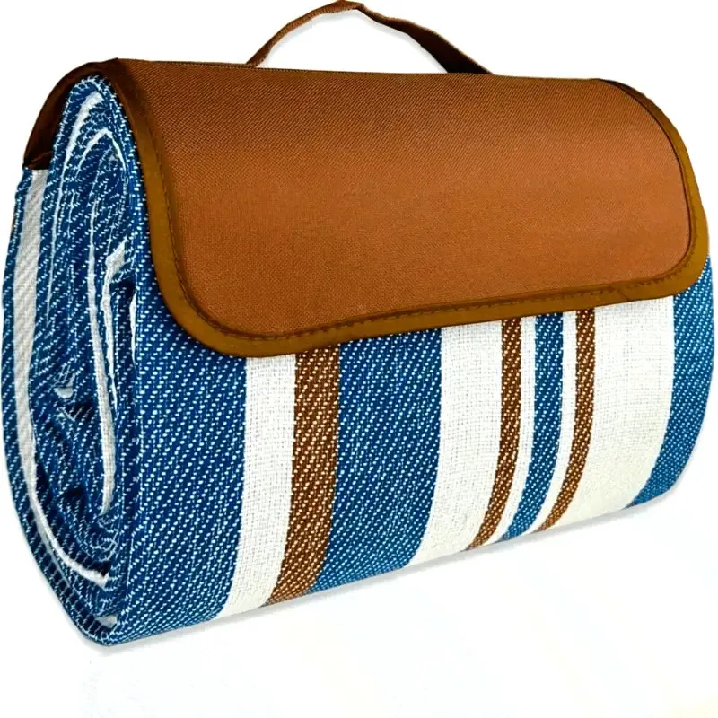 

Durable Outdoor Camping Picnic Mat - All-Season Tear-Resistant Beach Blanket with Striped Design, Machine Washable Handbag for P