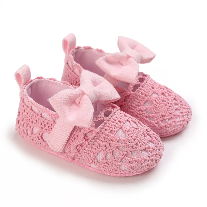 Classic Fashion Newborn Pink Baby Shoes Non-slip Cloth Bottom Shoes For Girls Elegant Casual Princess Shoes First Walking Shoes