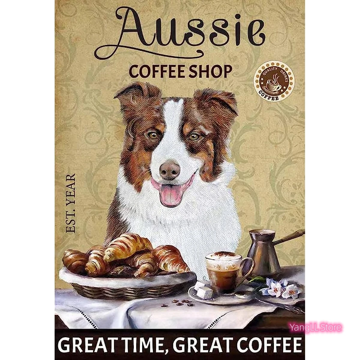 Vintage Tin Sign Australian Shepherd Dog,Home Garden Restaurant Cafe Office Shop Bar Club decoration Wall Tin Sign Posters