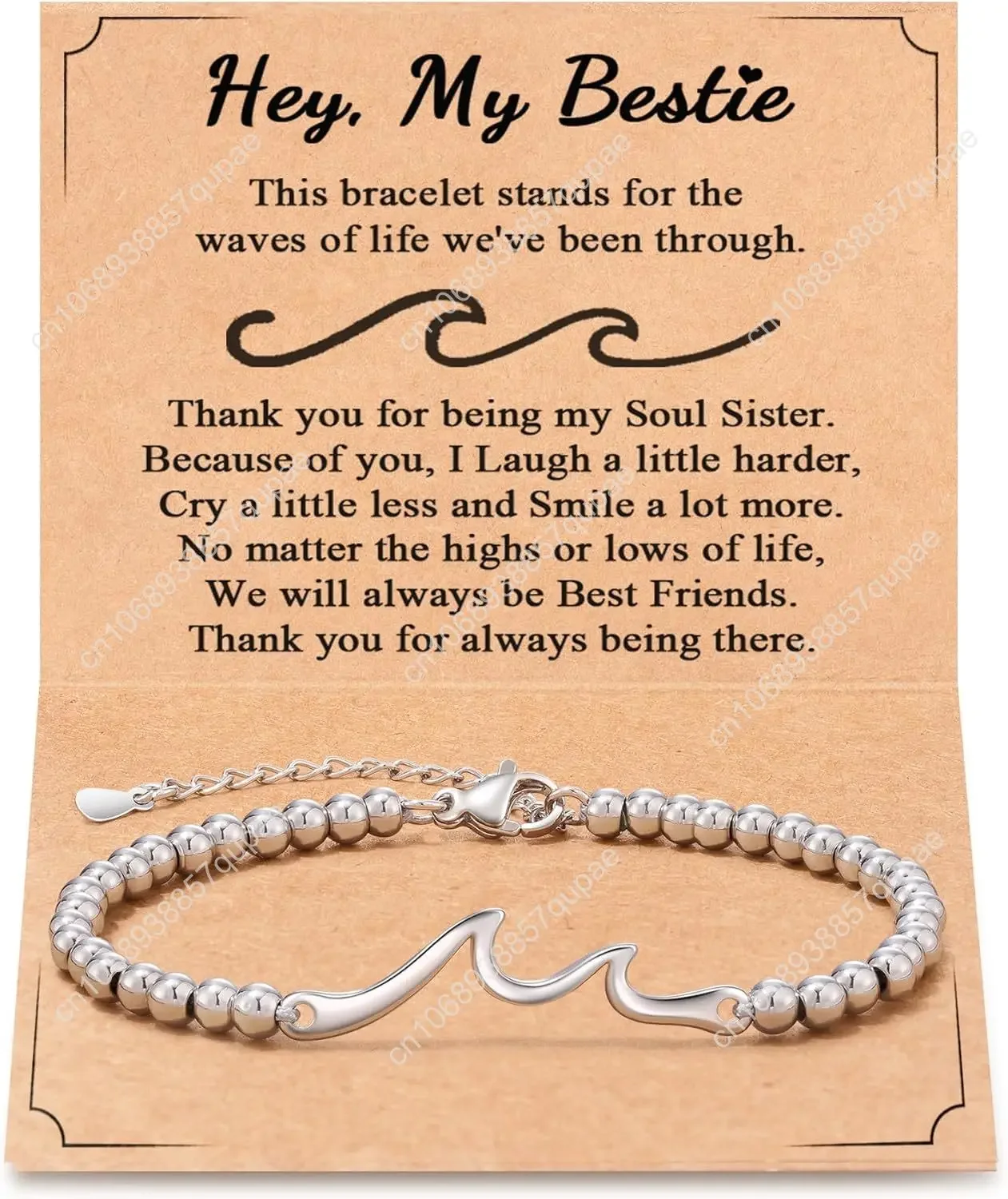 

Tarsus Gift for Friends, The Waves of Life We've Through Together, Woman Friendship Gifts Idea, Wave Bracelet for Best Friend Be