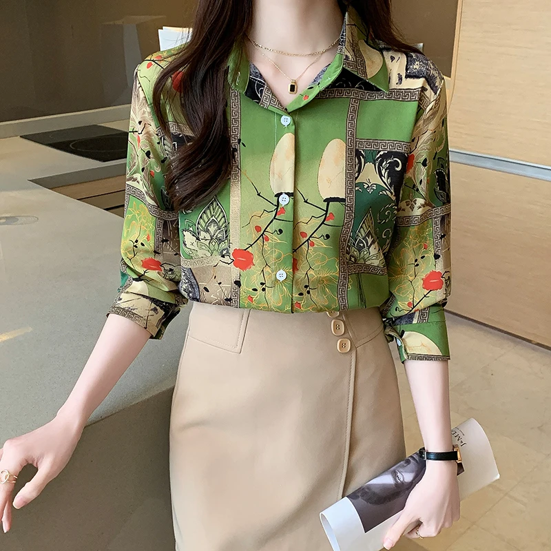 Stylish Women\'s Blouse for a Chic Look Fashion printing Button-Down shirts Tops Spring Summer tops blusa mujer