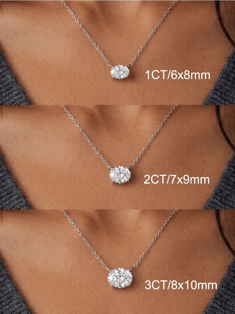 925 Sterling Silber ovale Form, minimalistische Mode-Zirkon-Halskette für Frauen, Verlobung, Hochzeit, Party, hochwertiger edler Schmuck – Detail 13