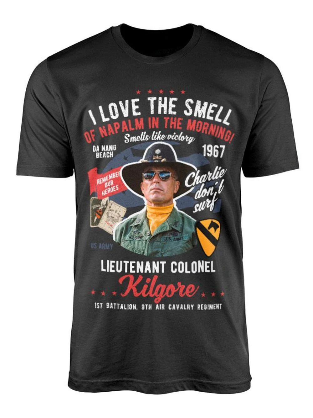 Kilgore I Love Smell of In Morning Vietnam Apocalypse U T-shirt Classic Movie Quote Design T-shirt Unisex Soft Breathable Fit