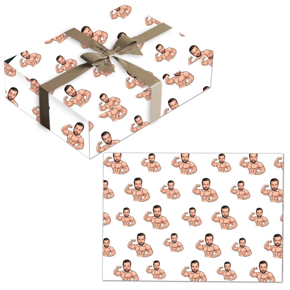 ورق تغليف هدايا لصور الوجه لحفلات أعياد الميلاد وحفلات البكالوريوس وحفلات أعياد الميلاد وحفلات التبريد ورق تغليف الهدايا