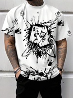 2025 3D Poker Printing Men's Fitness T-shirt Urban Fashion Men's Short-sleeved Top Summer Daily Casual Men's Short-sleeved Top