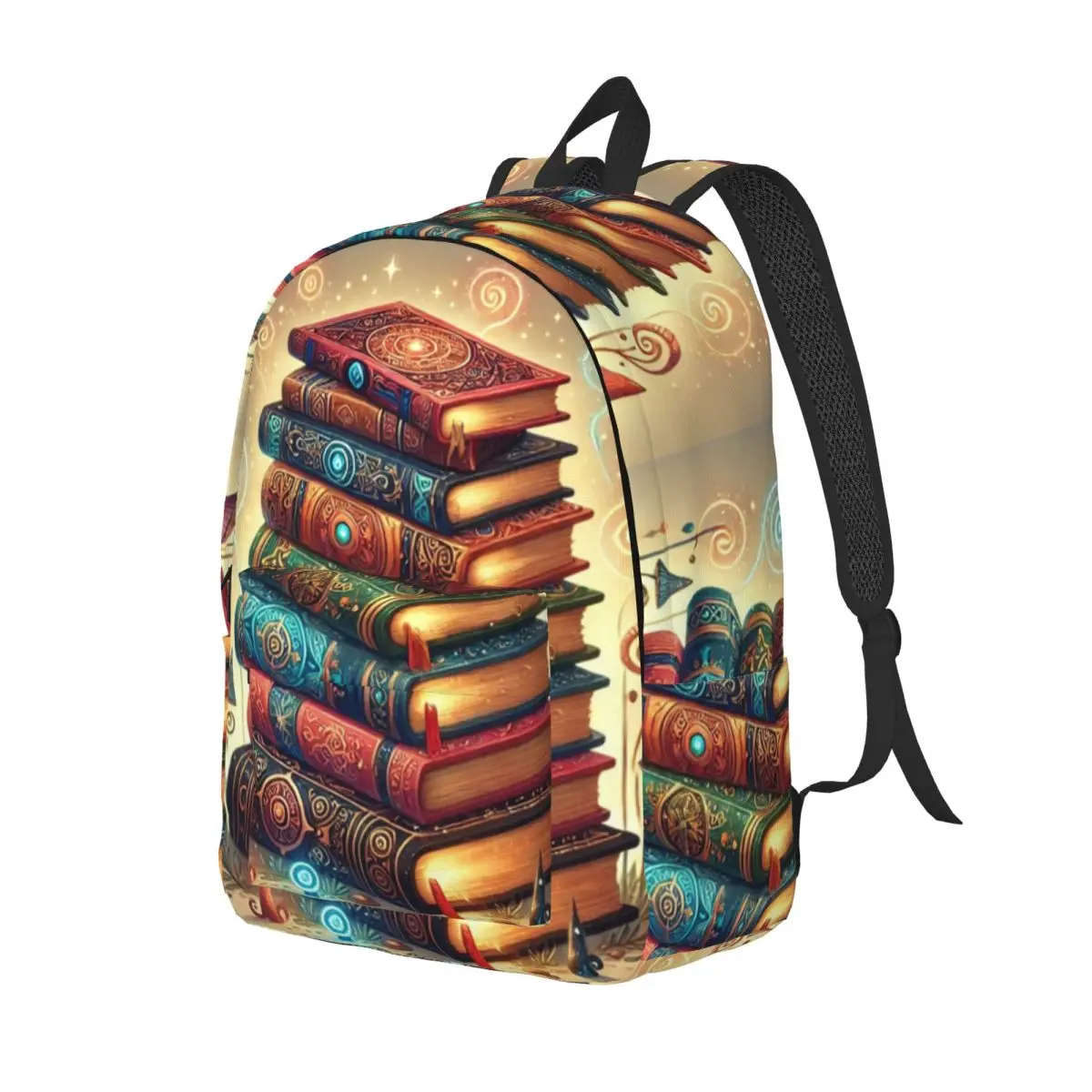 Ancient Book With Glowing Magic Spells Student Backpack School Bag Hiking Travel Daypack for Boys Girls Bookbag Shoulder Bags