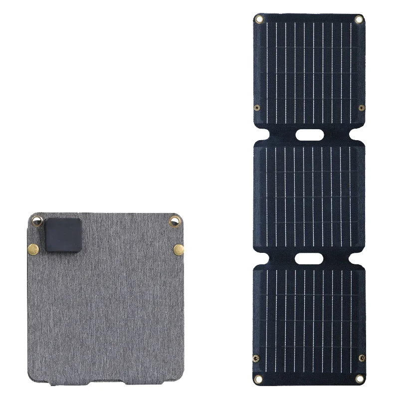 Silicon 22% Efficiency Black Color Factory Direct Sale New Outdoor Portable Flexible Solar Panels with 21W Power Monocrystalline