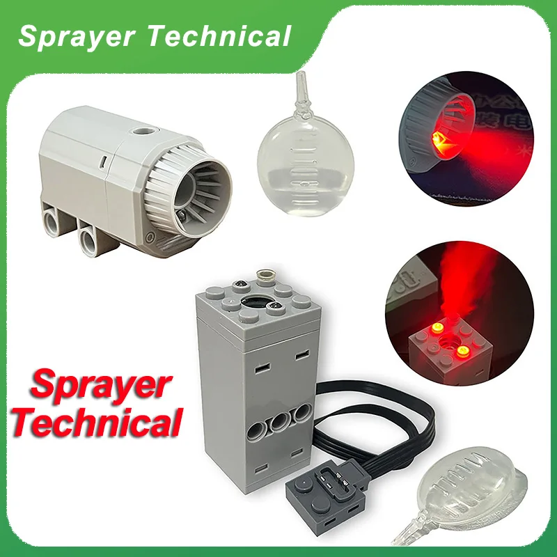 New Technical spray smoke Motor Sprayer PF Fogger for Lego Building Blocks Bricks MOC Train Car Parts Exhaust pipe Motor Model