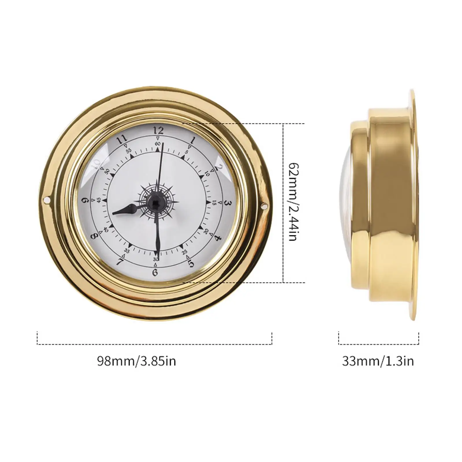 4x Barometers Clock Meter Thermometer Hygrometer Kit Weather Instrument Dia 98mm Set Weather Stations for Boat Yacht Barn