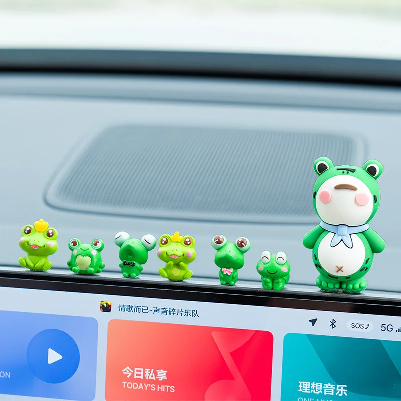 New Car Small Snickknack Ornaments Car Lonesome Little Frog Combo Home Decor Cute Stress Reduction