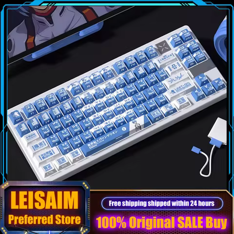 Ayanami Rei Anime Character Mechanical Keyboard Keycap Cherry PBT+PC Custom Cross Axis Gaming Keyboard Accessories Gifts