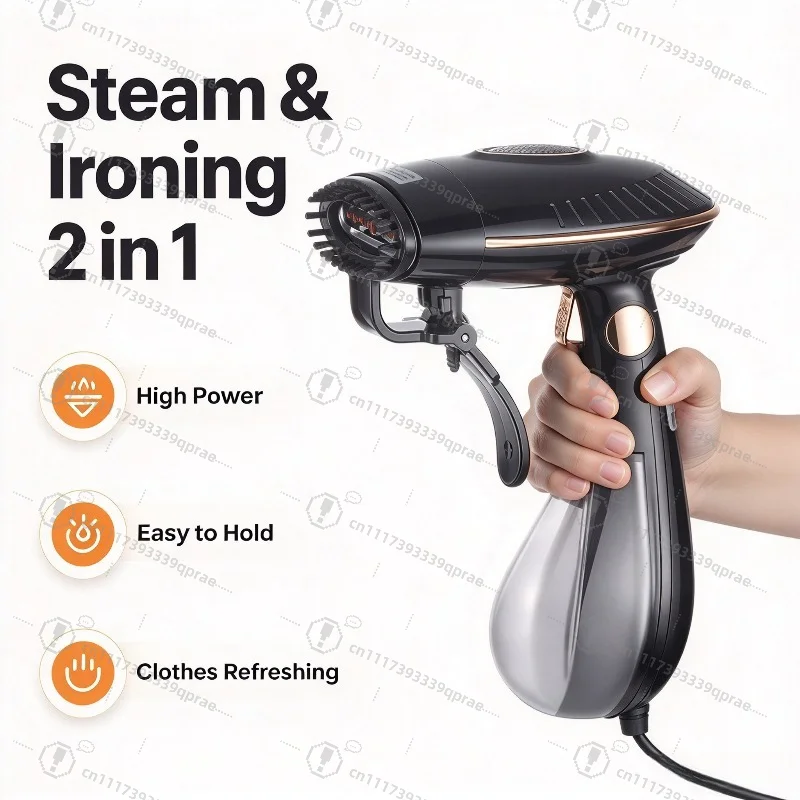 1600W Handheld Steam Iron, Portable Garment Steamer, Mini Travel Fabric Wrinkle Remover, Household Clothes Steamer, 220V EU Plug