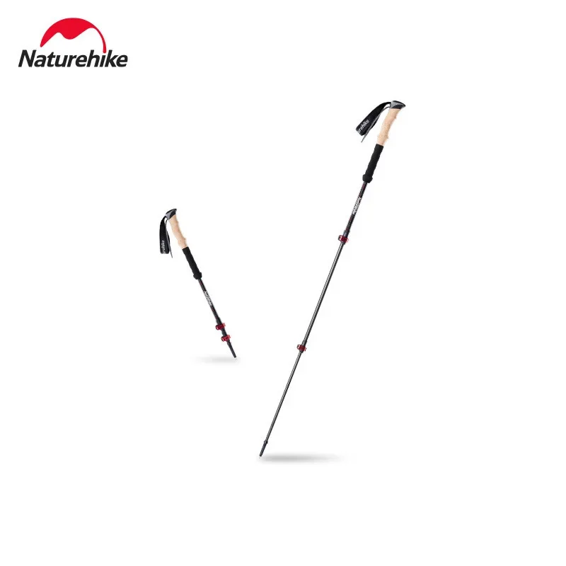 

Naturehike carbon fiber trekking pole Ultralight Folding Walking Hiking Sticks Camping 3 Section AntiShock Alpenstocks NH20DS003