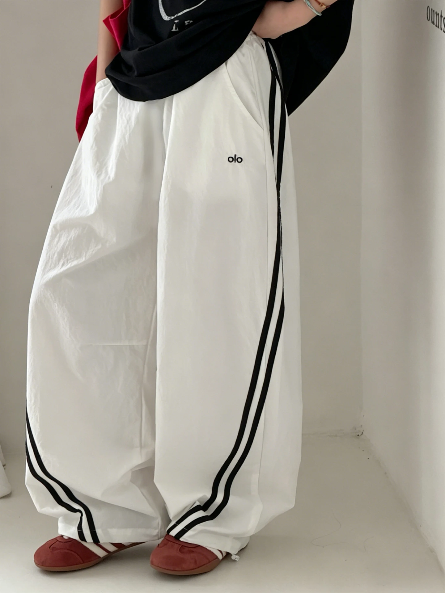 

Girls Casual Loose Fashionable Long Pants Children's Summer Wear Sporty Street Style Wide Leg Pants Elastic Waist Kids Clothes